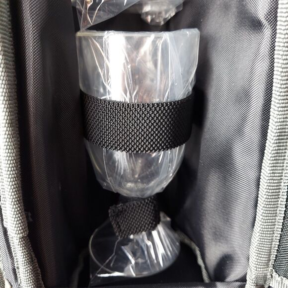 Picnic Time Estate Insulated Wine Tote Service & Accessories for 2 Black Gray - Picture 7 of 12